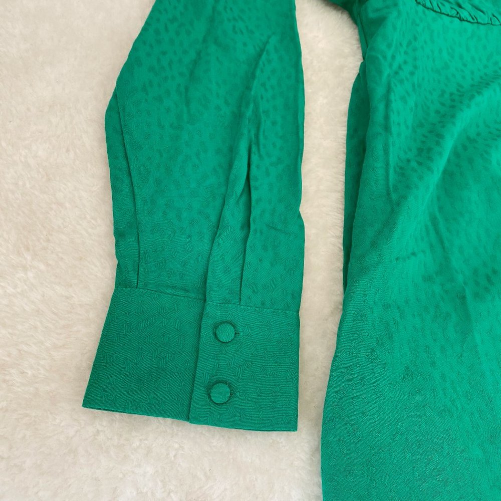 Sanctuary Green Wrap Casual Dress, Long Sleeve, V-neck, Ties at waist, Lined - Picture 8 of 8